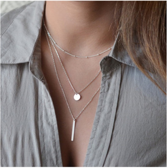 Minimalist Bohemian Indie Layered Gold Necklace - Picture 10 of 11